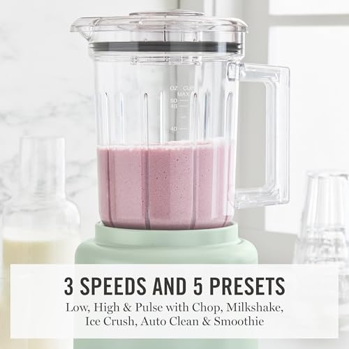 Martha Stewart 50oz Countertop Blender, 3 Speeds, 5 Presets, Honeydew Sage - Image 3