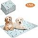 Geyecete Waschbare Welpenunterlagen(4 Stück), Saugfähig Puppy Pads hundeunterlagen, Hygieneunterlagen trainingsunterlagen für hunde Wiederverwendbare mit rutschfester Boden-Blau-S