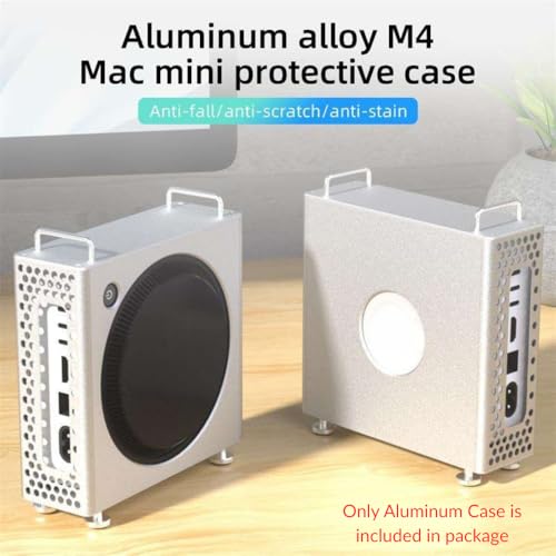Image of Yantralay Aluminum Stand Case for Mac-mini M4 / M4 Pro (2024) | Shockproof Heat Dissipation Vertical Cover with Cooling Vents | Mac-mini Accessories