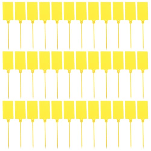 Beaupretty 100pcs Yellow Shipping Labeling Tags 5.8x100mm Cable Tags with Strings for Industrial Packaging and Wire Labeling