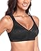 Lemorosy Women's Plus Size Full Coverage Non Padded Wireless Minimizer Bra -Comfort and Double Support (36C, Black)