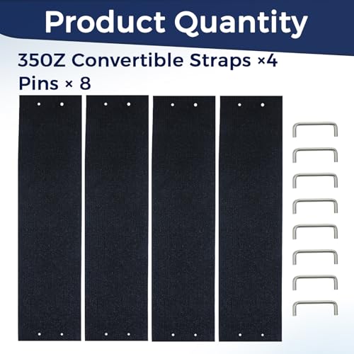 4 PCS 350Z Convertible Straps and 8 PCS Pins, Bands for Nissan 350Z 2003-2009, Upgraded Polyester and Latex Convertible Top Strap Replacement Kit for 350Z Accessories, Replace 97150-CE01B by CuraceQ - Used condition - Image 3