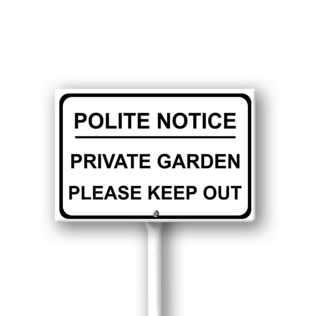 Geroclonup 12X8 Inches Polite Notice Private Garden Please Keep Out Yard Sign,Do Not Enter Sign for Garden Outdoor Fence Front Door Aluminum Plate,Sturdy Rust Free Aluminum Weather Easy Mounting