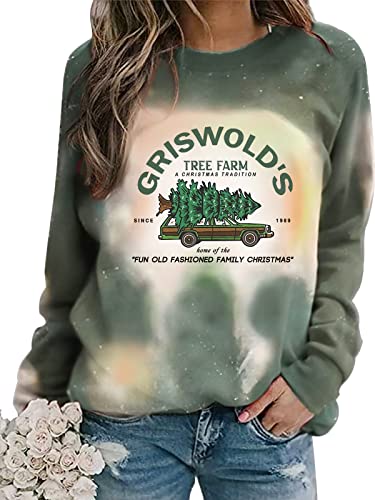 Women's Griswold Christmas Sweatshirts, Fun Old Fashioned Family Christmas Bleached Shirt For Women(Grisword-Xl) #TOP1