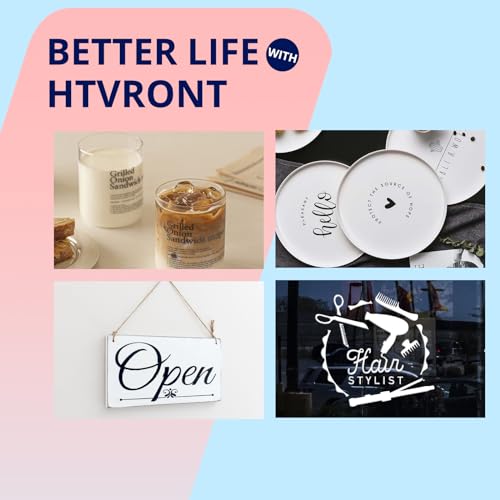 Image of HTVRONT Black Permanent Vinyl - 12 inch x65FT Matte Black Permanent Adhesive Vinyl Roll Compatible with Cricut Cutting Machine, Silhouette Cameo & Other Cutters, Party & Home Decoration, Sticker