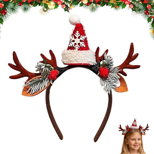 Genérico Navideñas Para Adultos,Gorro De Reno Y Santa Para Disfraces,Aro Decorativo Para Cabello | para Celebraciones Eventos Especiales Bodas Fiestas