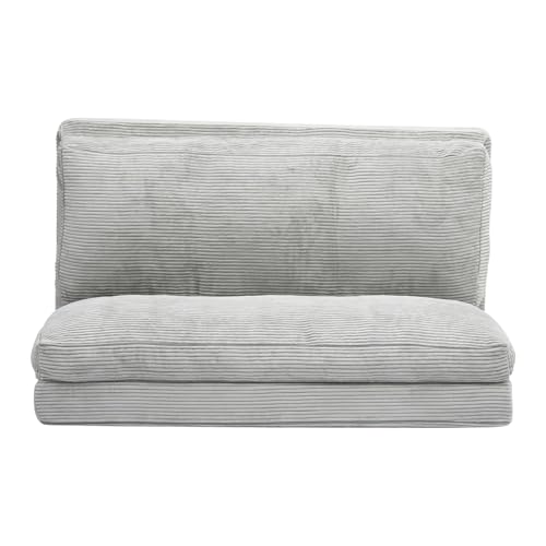 VEVOR 3 in 1 Klappsofa faltbares Schlafsofa mit 2 Kissen & waschbarem Bezug, umwandelbarer Schlafsessel aus 25D Memory Foam, Couch für Wohnzimmer Schlafzimmer, Hellgrau (Full / 2410 x 1360 x 120 mm)