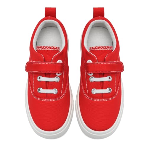 rosyclo Canvas Sneakers for Boys and Girls, Toddler Kids Walking Shoes Lightweight Breathable Non-Slip Soft Adjustable Strap Baby Boy Girl Outdoor Casual Tennis Shoe for Little Big Kid4