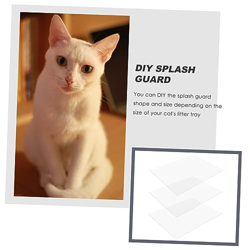 VANZACK Caixa 3Pcs Protetor transparente contra respingos caixa areia para gatos Resistente a respin