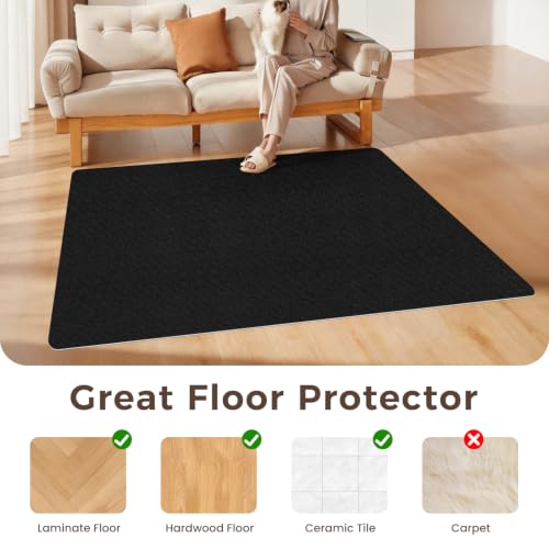 Image of Sycoodeal Office Chair Mat for Hardwood Floor,Slip Resistant Floor Mat for Rolling Chairs,Easy to Clean,Large Floor Protector Office Computer Gaming Chair,Black(36 inchx55 inch)