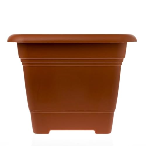 2friends Pflanzkübel groÃŸ auÃŸen 40x40cm - Frostbeständiger Blumentopf groÃŸ draussen aus Kunststoff - Made in Germany - Blumenkübel groÃŸ auÃŸen mit UV-Schutz & Wasserspeicher - Terracotta