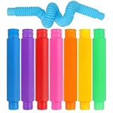 VEYLIN 8-Pack Large Pop Tubes Sensory Fidget Toys For Children or Adults, Autism and Special Needs, Reduce Anxiety and Stress, Bendable Tubes for DIY and Anxiety, Suitable for Kids & Adults with ADHD