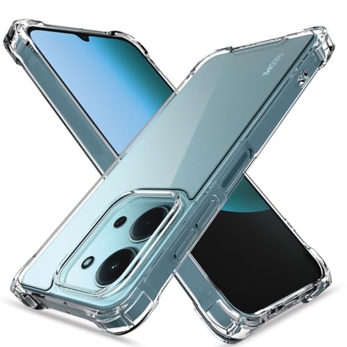 Image of Pikkme Back Cover for Redmi 15c 5G PC + TPU Clear Transparent Raised Edges Shockproof Protective Phone Bumper Case(Transparent)