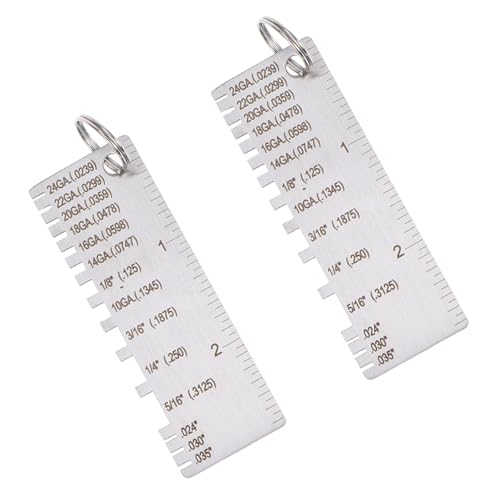 2pcs Stainless Gauge Inspection Tool Metal Thickness Gauge for Welding Measure Tool miniatura 1