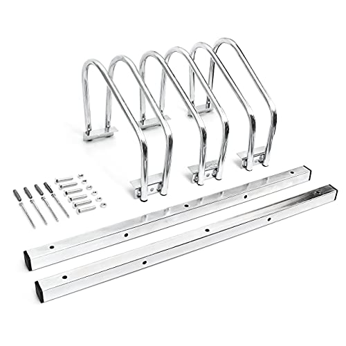 Râtelier pour 3 vélos argent Relaxdays support vélo garage et extérieur