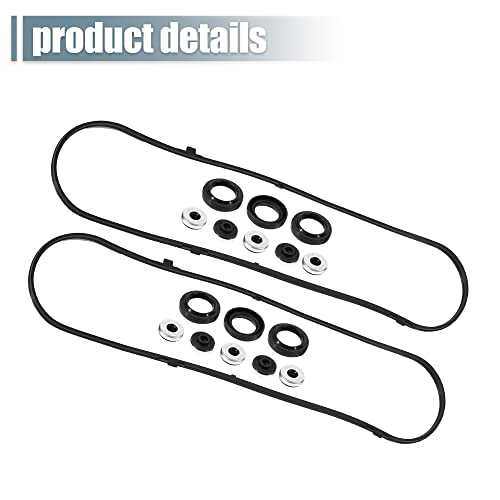 Image of X AUTOHAUX VS50607R Valve Cover Gasket for Honda Odyssey 2005-2009 for Honda Accord 2006-2007 Rubber Black 2 Set