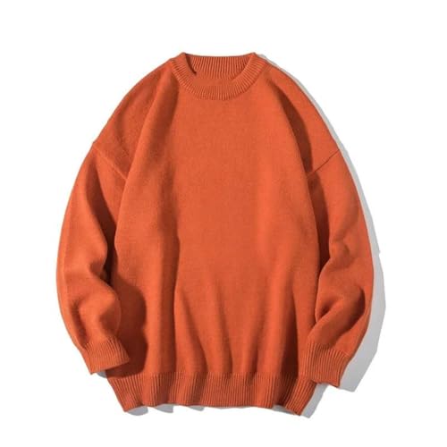 Men Fashionable Solid Color Round Neck Loose Long Sleeve Crew Neck Sweater Chic Male Fashion Top2