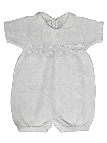 Baby’s Trousseau Short Sleeve Ribbon Knit Romper A1298 (9 Months) White