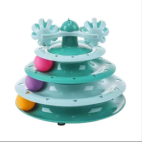 Juguete Gato Interactivo con 3 Pisos + 3 Bolas + 2 Esferas Superiores de Juego,Juguetes Gatos Pequeños y Grandes,Juguete Interactivo Gato,Juegos para Gatos,Juguetes para Gatos bebes,Juego Gato Juguete