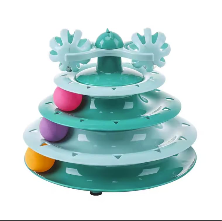Juguete Gato Interactivo con 3 Pisos + 3 Bolas + 2 Esferas Superiores de Juego,Juguetes Gatos Pequeños y Grandes,Juguete Interactivo Gato,Juegos para Gatos,Juguetes para Gatos bebes,Juego Gato Juguete