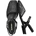 IBDPOSH Black Woven Slingback Flats for Women Fashionable Square Toe Criss Cross Straps Buckle Closure Comfortable Breathable Casual Elegant Pull-on Sandals Shoes Size 8.5