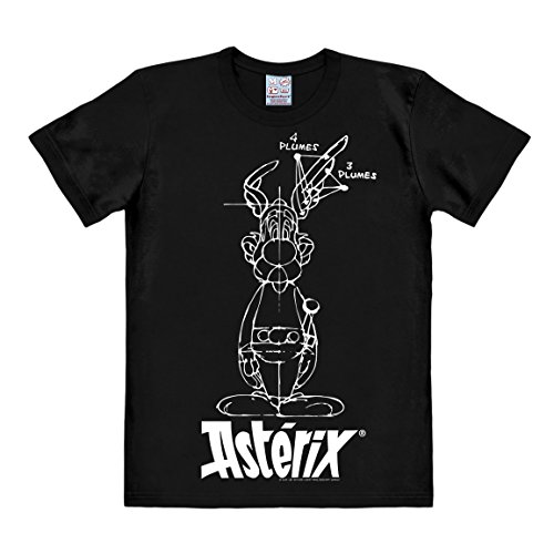 Logoshirt® Asterix le Gaulois - Sketch I Print T-Shirt Men & Women I Black I Licensed Original Design, Size L