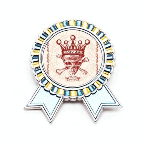 Broche en forme de carte de poker en métal durable avec détails couronne rouge raffinés