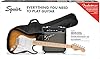 Squier by Fender Sonic Stratocaster Electric Guitar Pack, Maple Fingerboard in 2 Colour Sunburst, Gig Bag, Squier Frontman 10W Guitar Amp, Picks, Strap, Cable, Comes with Free Virtual Lessons #1