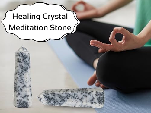 Image of Crystal Heaven Certified Dendrite Opal Crystal Tower Obelisk Point for Chakra, Healing and Balancing - AAA Grade Original Certified Gemstone Agate for Reiki Meditation Yoga Spiritual (2-3 Inches)