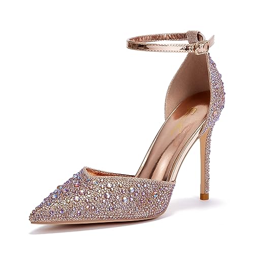 Zhabtuc Zapatos de Tacón Alto para Mujer 10 cm, Elegantes