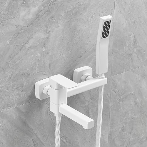 Robinet cascade de baignoire anti-calcaire en cuivre robuste blanc et noir