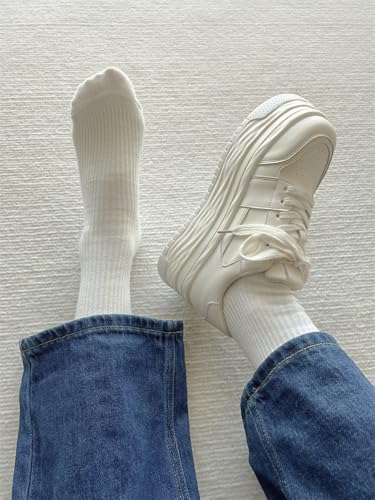 Cute Star Shoes Chunky Platform Lace-up Comfortable Slip-Resistant Lightweight Soles Casual Sneakers Trendy Footwear Kawaii Y2K Aesthetic Pretty Pastel Gifts for Girls Standing All Day4