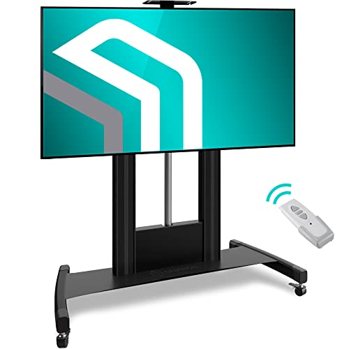 ONKRON Universal Mobile TV Stand Rolling TV Cart with Mount for 60 to 100-inch LCD LED OLED Plasma Flat Panel Screens up to 300 lbs White