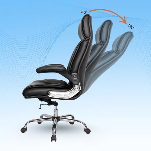 Image of Lakdi The Furniture High Back Director Office Chair Ergonomic Leatherette Executive Chair with Adjustable Armrests, Comfortable Desk Chair for 5-Year Warranty & Free Assembly -111012160 Black