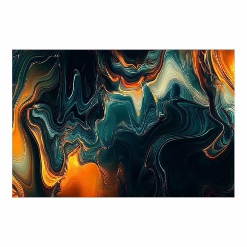 Affiche d'art abstrait orange poster mural chambre garçon 40x60cm