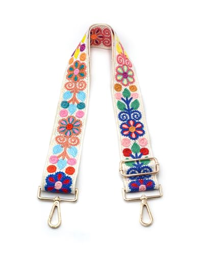 Image of Embroidered Purse Straps Replacement Crossbody Wide Adjustable Bag Straps | Thick Purse Strap for Crossbody Bags,Extra Long Strap,Cross Body Straps for Handbags,Bag Straps for Tote Bags,Shoulder Straps