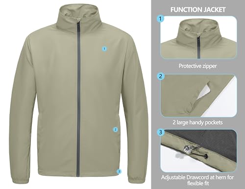 Image of Little Donkey Andy Men's Lightweight Breathable Windbreaker Golf Jacket UPF50+ Windproof Outdoor Running Coat