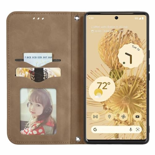 Étui pour Google Pixel 6 König Design marron avec support clapet - 3