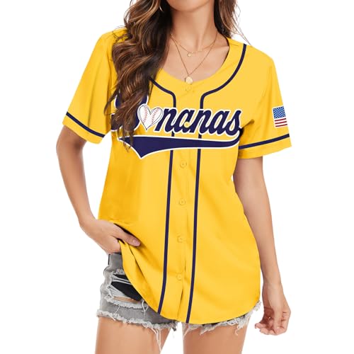 Baseball Button Up Shirt for Women Quick-Dry Graphic Baseball Game Day Fan Jersey Short Sleeve Tops2