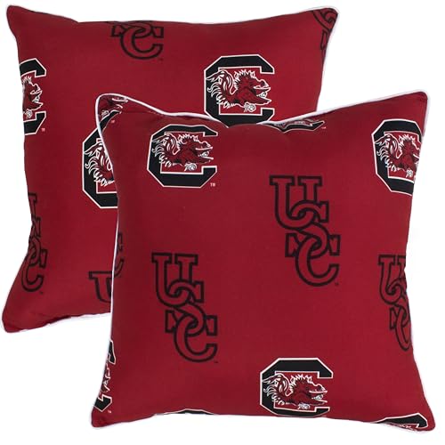 College Covers Everything Comfy South Carolina Gamecocks 16" x 16" Decorative Pillow - (Includes 2 Decorative Pillows)