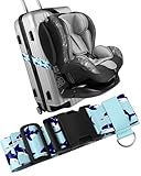 Slohif Car Seat Luggage Strap for Suitcase - Carseat Travel Belt with Buckle Attach to Carry On Luggage Cartoon Airport Stroller Strap Adjustable,Shark