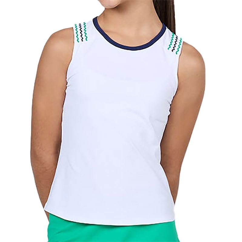 Green Spirit Girls Tank Top - White