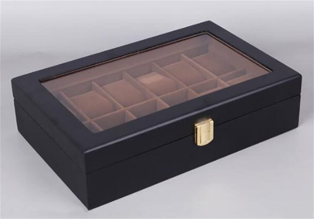 Uhrenbox 12 Mesh Schwarz Matt Gehäuse Box Organizer Box Herrenuhr Damen Schmuckschatulle Display