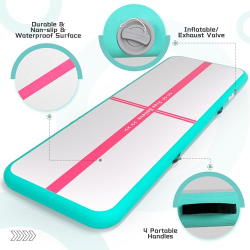Gymnastics Air Mat 10/13/16/20Ft Inflatable Tumbling Track Mats with Pump 4/6 Inches Think Tumbling Mats Blow Up Training Mat for Home Yoga Cheerleading Water by FINCOME - Image 4