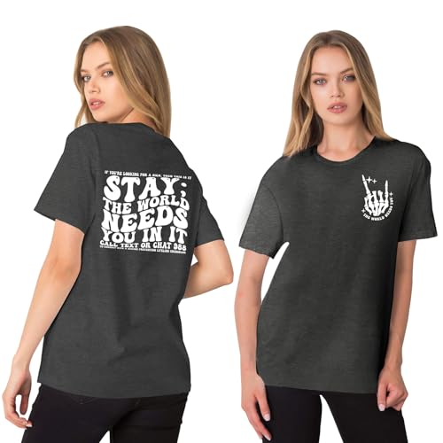 Mental Health Shirts for Women The World Needs You in It T-Shirt You Matter Suicide Prevention Tee Tops3