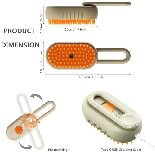 Image of Cleaning Slicker Brush, Cat Brush with Release Button, Dog Shedding for Grooming, Cat Comb Pet Massage Tool Suitable for Long or Short Pet Hair Cleaner, Removes Tangles & Loose Fur（Square）