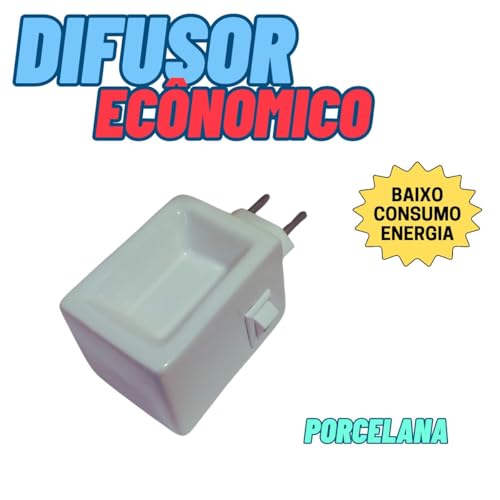 Kit 2x Difusor Aromatizador de Aroma de Ambientes Porcelana Branco Quadrado Elétrico Bivolt Maior Po