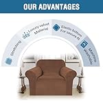 H.VERSAILTEX Stretch Velvet Armchair Cover Couch Covers 1 Cushion Chair Slipcover for Living Room Furniture Cover Crafted from Thick Comfy Rich Velour (Chair 31"-49", Caramel) - Image 5