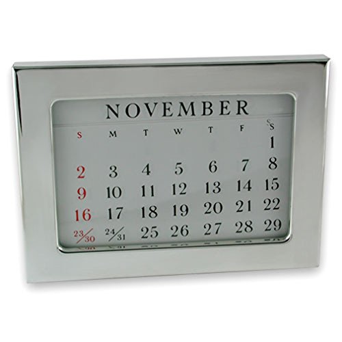 Select Gifts Calendrier perpétuel en métal plaqué argent