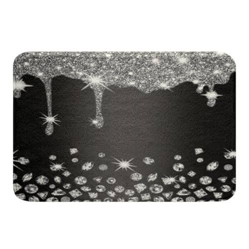 Feelyou Diamond Bath Glitter Rugs Bathroom 16" x24 Ultra Soft